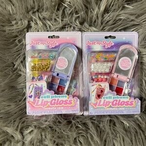 2- 🆕 Cell Phone Lip Gloss Kit - Pink and Purple